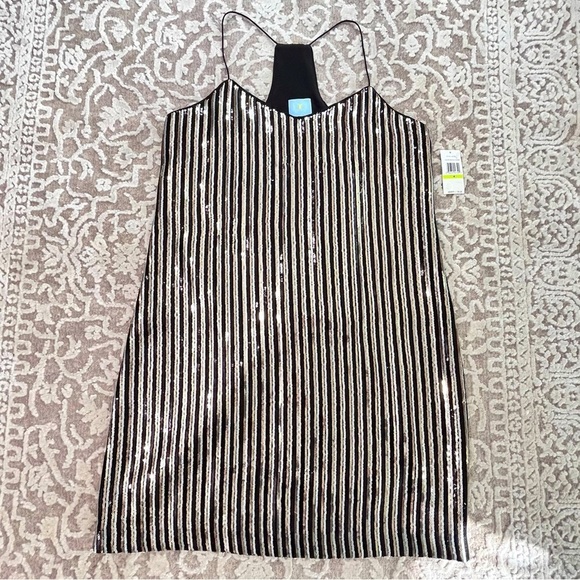 NWT CeCe Sequin Stripe Slip Dress - Picture 8 of 16